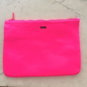 TRIANGL NEOPRENE Swim Travel or Makeup Bag HOT PINK NEW